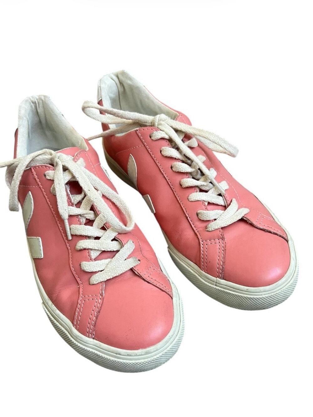 VEJA Esplar Womens Leather Sneakers Pink Sz 40 US 9 Lace Up Athletic Shoes